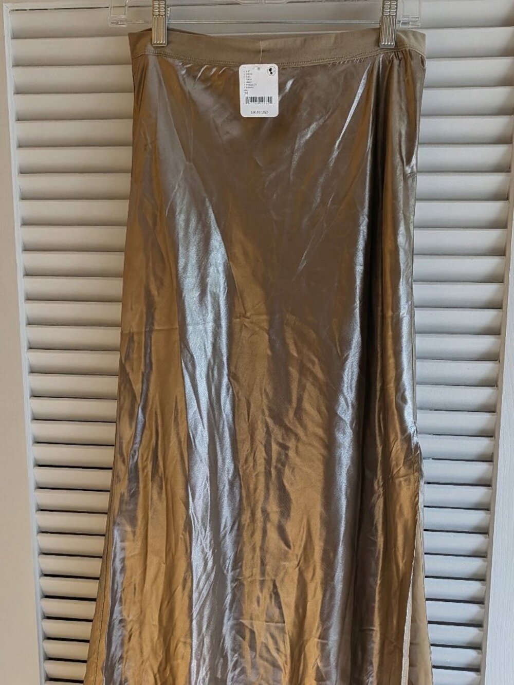 Free People metallic slip skirt (NWT) size M